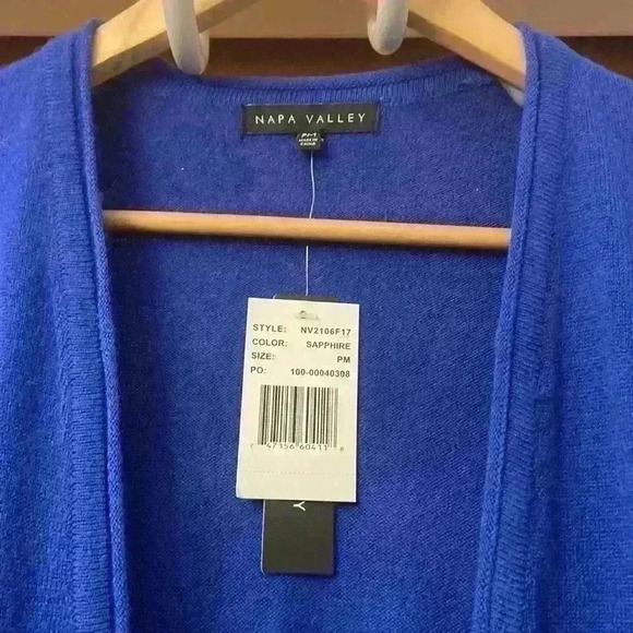 Nappa Valley women’s cardigan, sweater-sapphire-petite, medium - Picture 2 of 4
